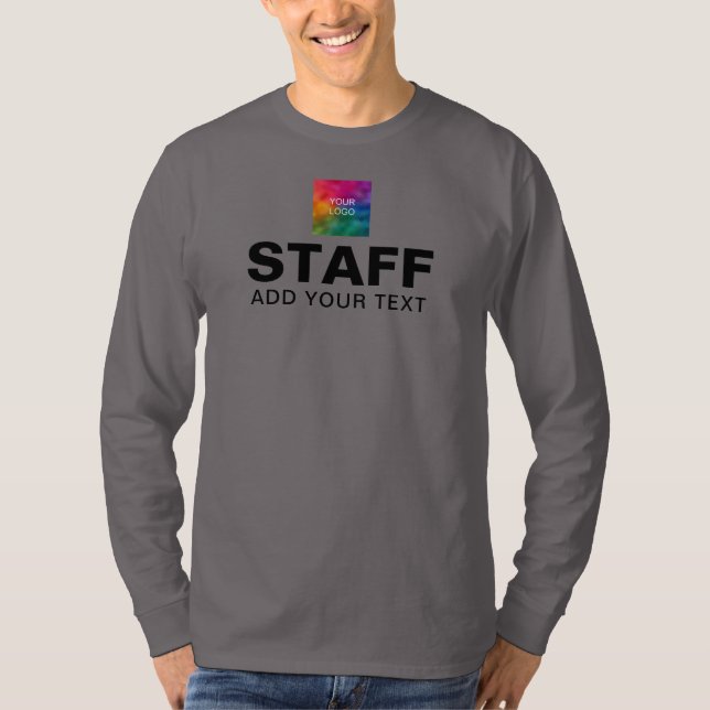 Camiseta Texto do logotipo Funcionarios Equipe de tripulant (Frente)