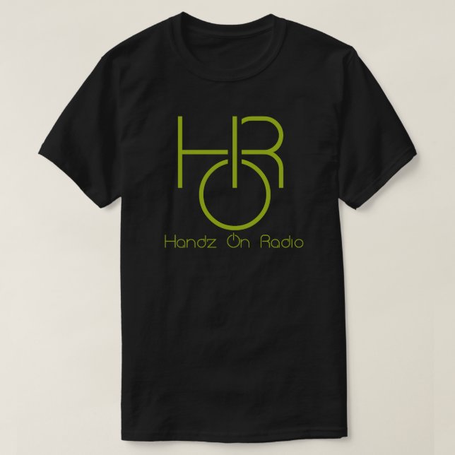 Camiseta Texto do logotipo preto Handz On Radio (Frente do Design)
