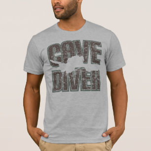 Camiseta texto do mergulhador da caverna afligido