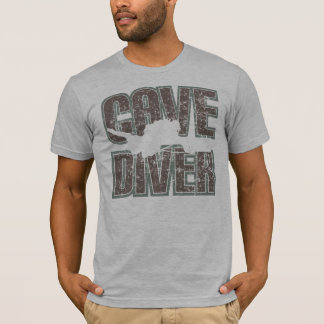 Camiseta texto do mergulhador da caverna afligido