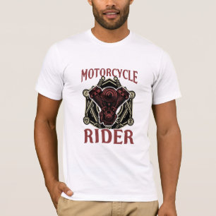 Camiseta Texto do Motor de Motocicleta