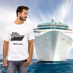 Camiseta Texto do navio de cruzeiro<br><div class="desc">Uma abstrato negra de um navio de cruzeiro. Personalize e adicione um texto.</div>