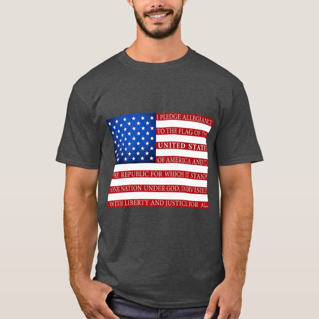 Camiseta Texto do Penhor de Lealdade dos Estados Unidos (Frente)