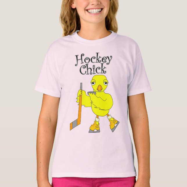 Camiseta Texto do Pintinho de hóquei (Frente)