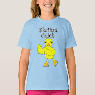 Camiseta Texto do Pintinho de patinação