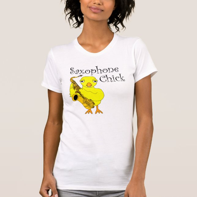 Camiseta Texto do Pintinho saxofone (Frente)