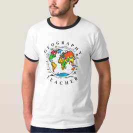 Camiseta Texto do professor de Geografia com Gráfico Colori