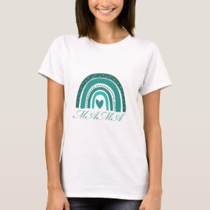 Camiseta Texto do Rainbow Verde e da mamãe
