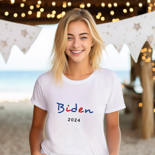 Camiseta Texto do Script Colorido Joe Biden 2024