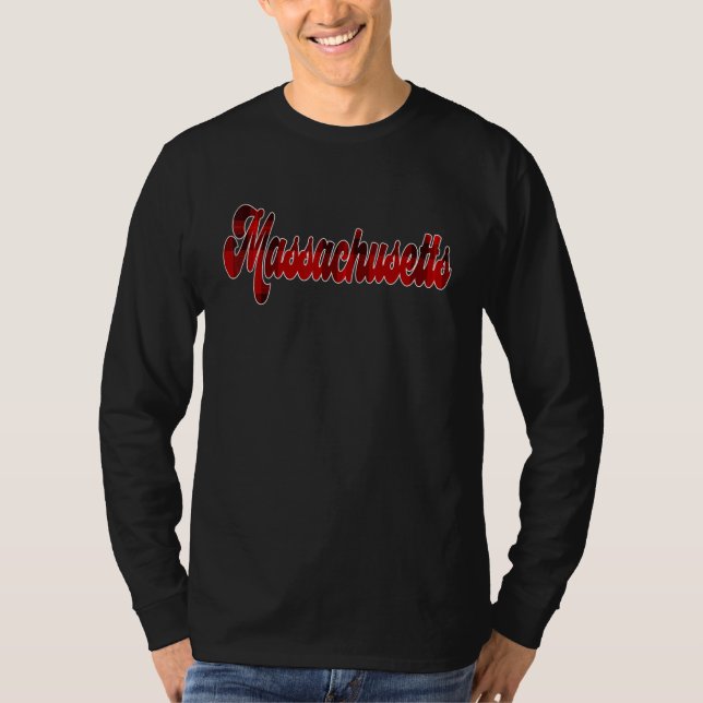 Camiseta Texto do Script de Xadrez do Massachusetts MÃE Pri (Frente)
