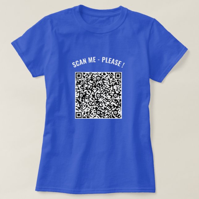 Camiseta Texto do seu código QR Informações de verificação  (Frente do Design)