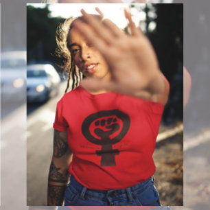 Camiseta Texto do Símbolo dos Direitos da Mulher