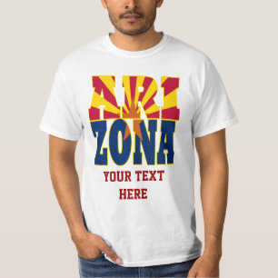 Camiseta texto do sinalizador de estado de arizona