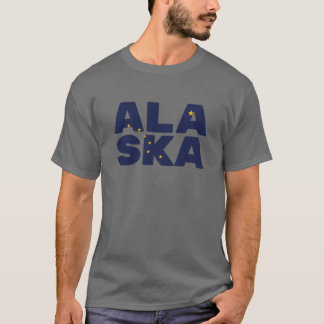 Camiseta Texto do Sinalizador do Alasca