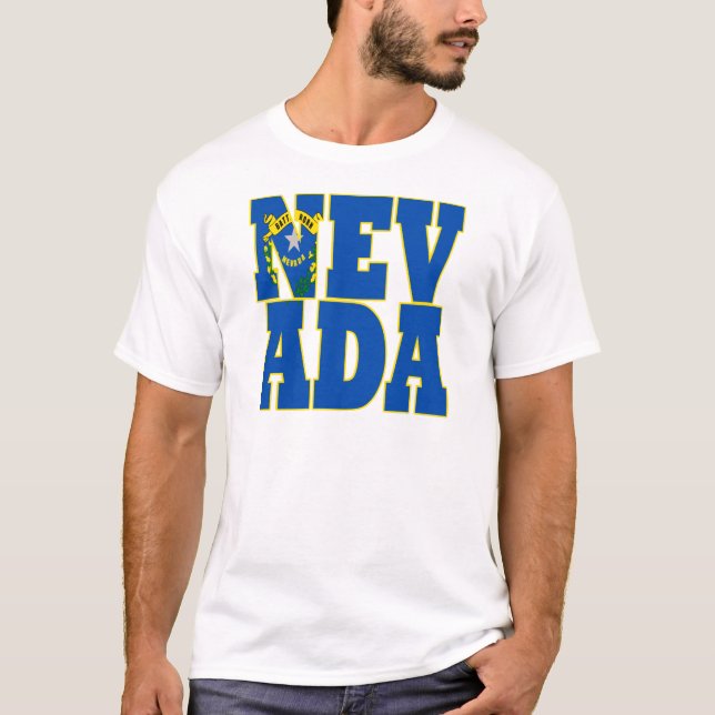 Camiseta Texto do sinalizador do estado de Nevada (Frente)