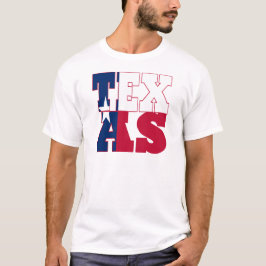 Camiseta Texto do sinalizador do estado do Texas