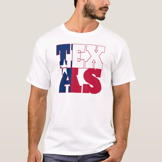 Camiseta Texto do sinalizador do estado do Texas (Frente)