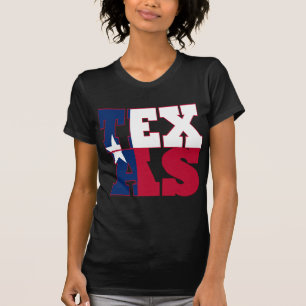 Camiseta Texto do sinalizador do estado do Texas