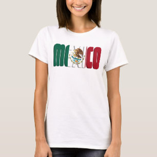 Camiseta Texto do Sinalizador do MÉXICO