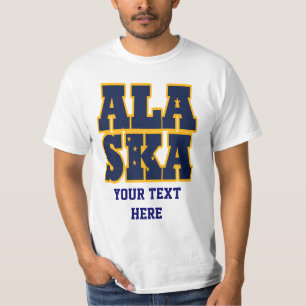 Camiseta Texto do sinalizador Estado do Alasca