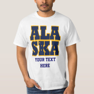 Camiseta Texto do sinalizador Estado do Alasca