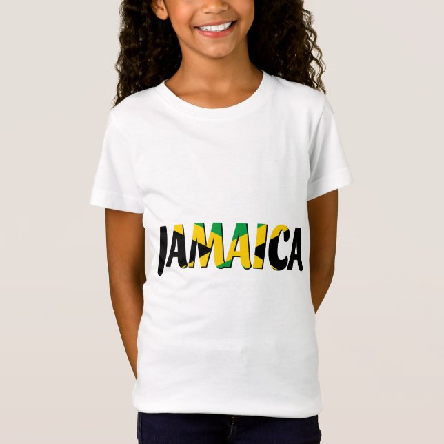 Camiseta Texto do sinalizador Jamaica T-Shirt (Frente)