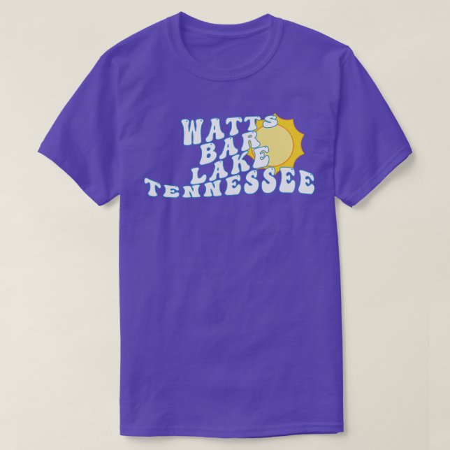 Camiseta Texto do Watts Bar Lake Tennessee Retro Wavy 1970s (Frente do Design)