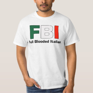 Camiseta Texto dobro branco italiano completo T do FBI