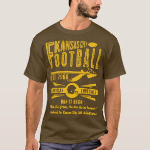 Camiseta Texto Dourado da Seta de Kansas City Est 1960