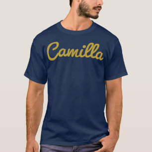 Camiseta Texto Dourado da Tipografia Cursiva Camilla