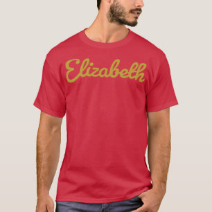 Camiseta Texto Dourado da Tipografia do Script Cursivo da E