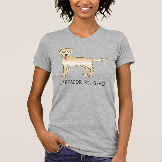 Camiseta Texto e Cachorro do Retriever Labrador Amarelo (Frente)