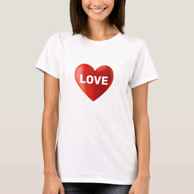 Camiseta Texto e Coração do AMOR Moderno (Frente)