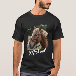 Camiseta Texto e Foto de Cavalos Personalizados da Tendênci