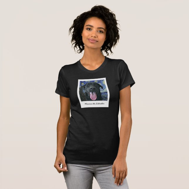 Camiseta Texto e Foto Personalizadas do Pet Preto Engraçado (Frente Completa)