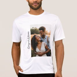 Camiseta texto e foto personalizados de engajamento 