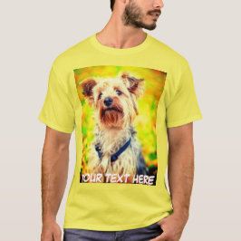 Camiseta Texto e foto personalizados do animal de estimação