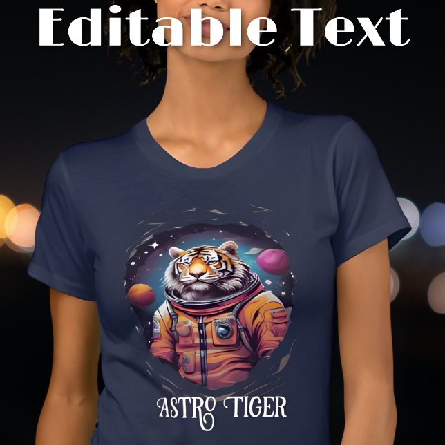 Camiseta Texto Editável do Astronauta Colorido (Criador carregado)