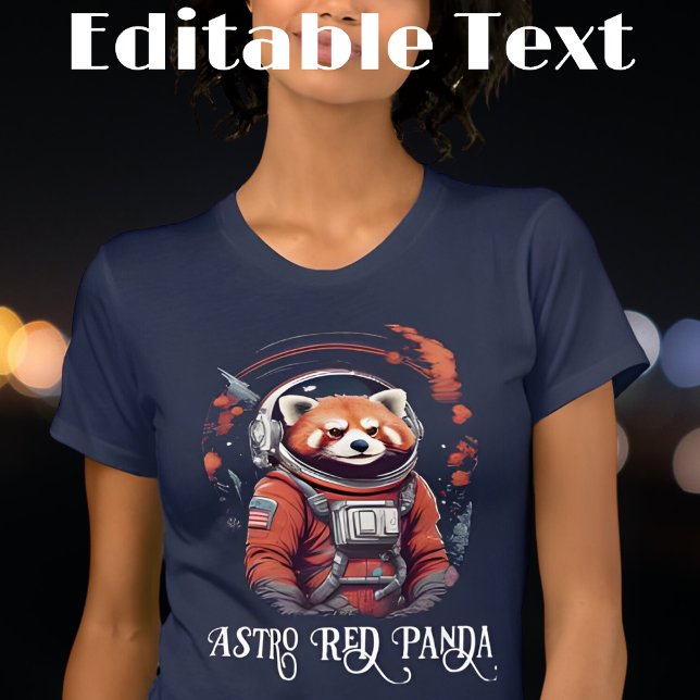Camiseta Texto editável do Panda Vermelho Colorido (Criador carregado)