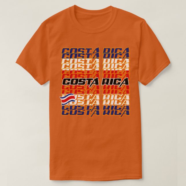 Camiseta Texto em Cascata da Costa Rica 2 (Frente do Design)