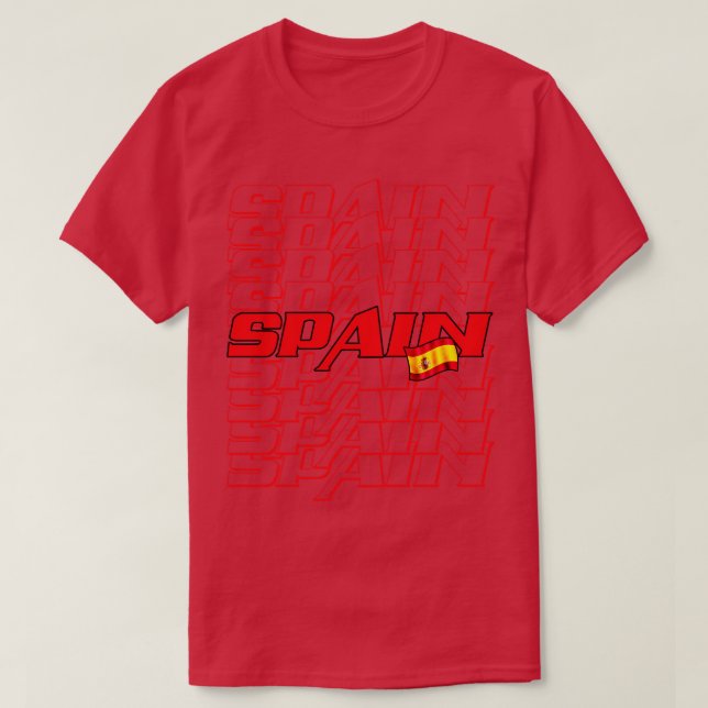 Camiseta Texto em cascata de espanha 1 (Frente do Design)