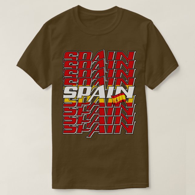 Camiseta Texto em cascata de espanha 3 (Frente do Design)