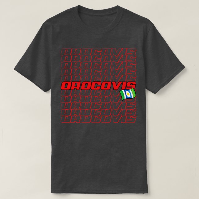 Camiseta Texto em cascata de Orocovis (Frente do Design)