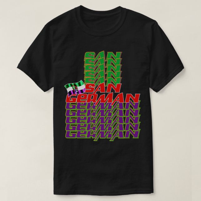 Camiseta Texto em cascata de São Alemão 3 (Frente do Design)