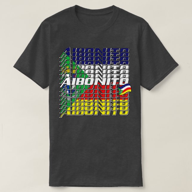 Camiseta Texto em cascata do Aibonito 1 (Frente do Design)