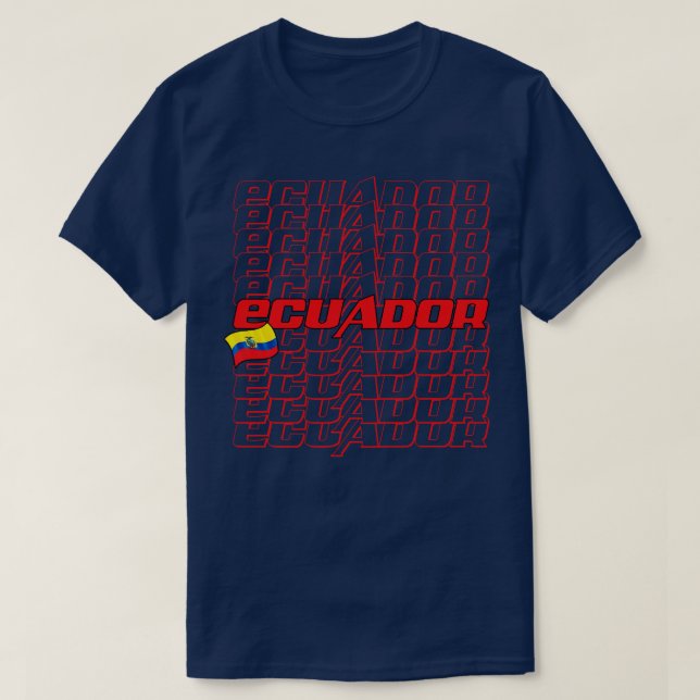 Camiseta Texto em cascata do Equador (Frente do Design)