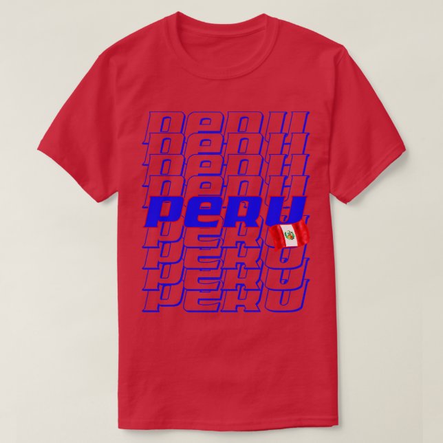 Camiseta Texto em cascata do Peru (Frente do Design)