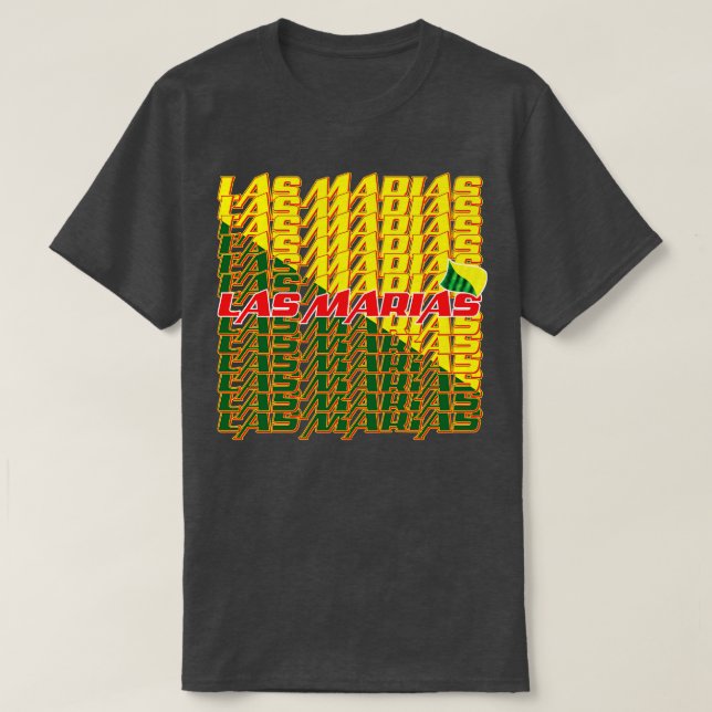 Camiseta Texto em Cascata Las Marias 2 (Frente do Design)