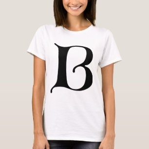 Camiseta Texto em inglês Gótica Monograma - letra B