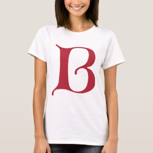 Camiseta Texto em inglês Gótica Monograma - letra B
